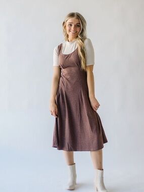 Brown Pinafore Dress